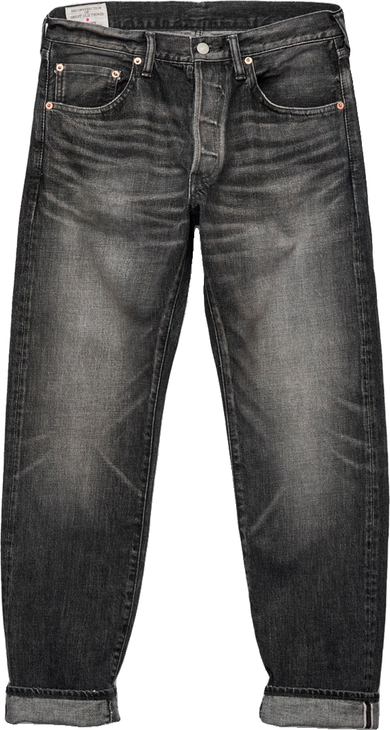 Washed Black High-Rise Tapered Jeans