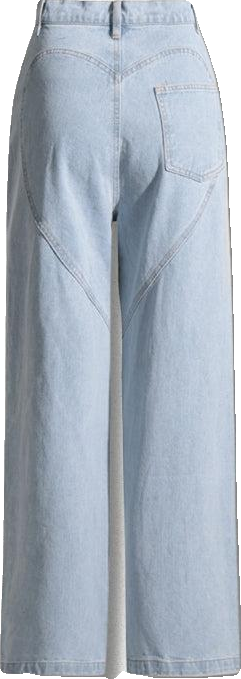 Y2K Inspired Embellished Waist Straight Denim