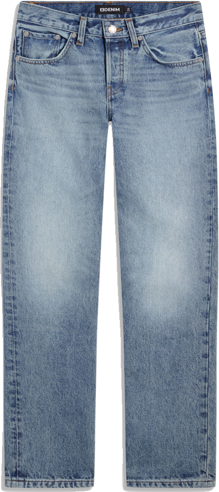 Curated Mid-Rise Straight Leg Blue Jeans