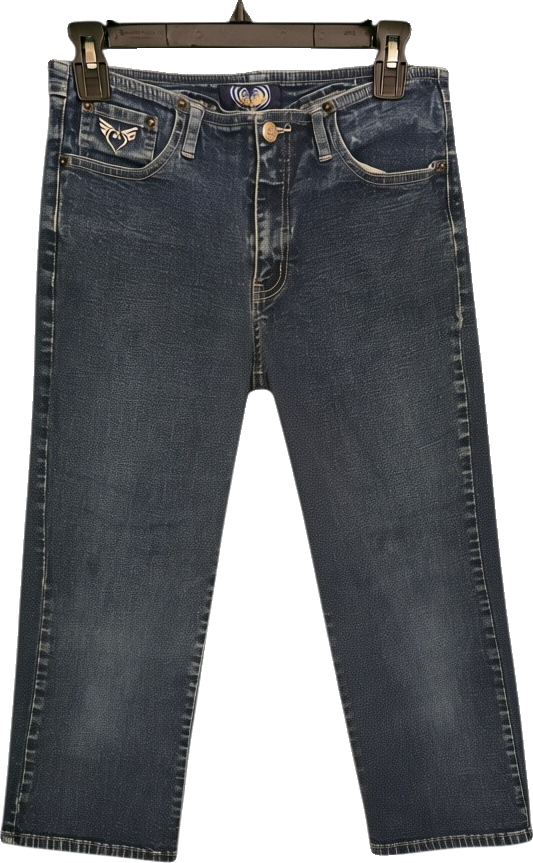 Curated Indigo Mid-Rise Cropped Jeans