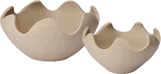 Sculptural Wavy Decorative Bowls, Set of Two