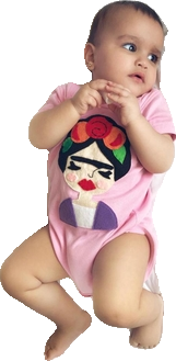 Frida Infant Bodysuit in Heather Gray and Pink