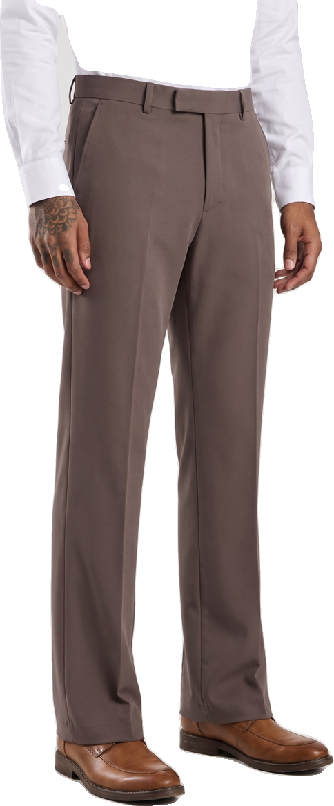 Tailored Taupe Bootcut Stretch Trousers