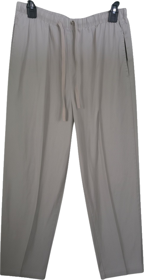 Effortless Greige Relaxed Straight Trousers