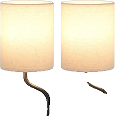 Modern Bedside Nightstand Lamps, Set of Two