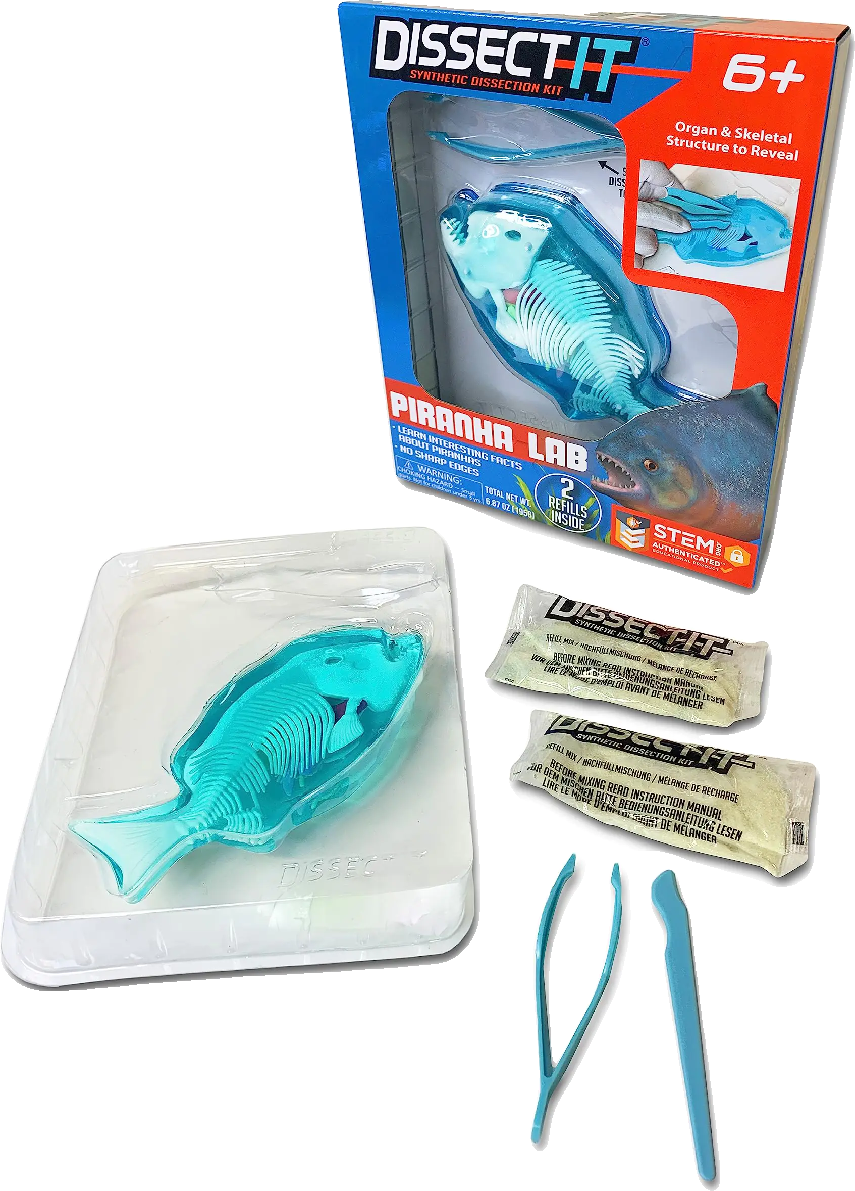 Dissect It: Piranha Lab - STEM Toy - Synthetic Dissection Kit - Realistic and Sa
