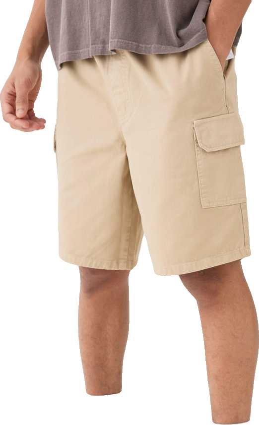 Stone Beige Relaxed Cargo Shorts