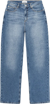 Mid-Rise Indigo Wash Cropped Straight Jeans