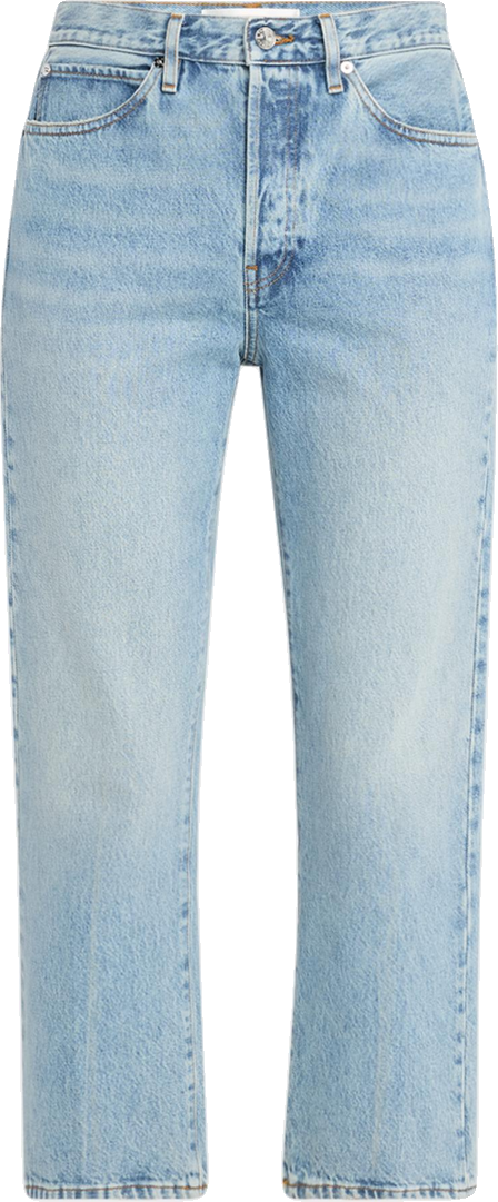 Light Wash Cropped Denim with Flap Pockets