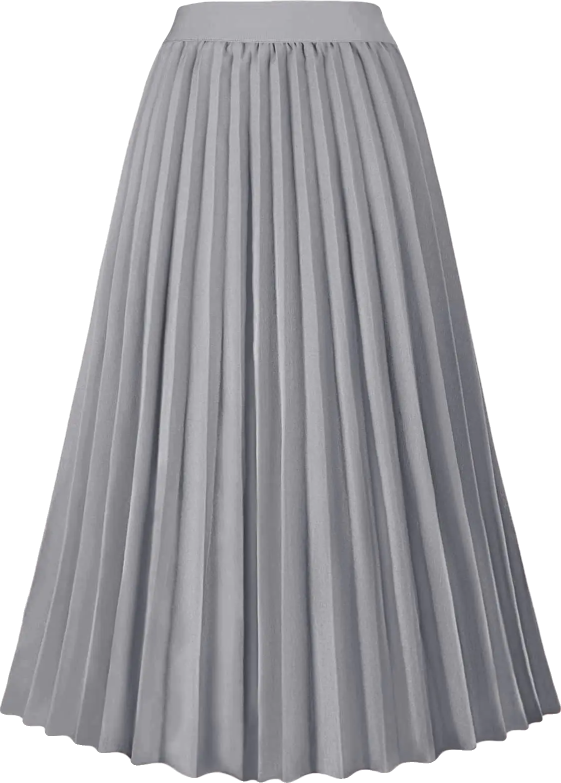 GOLDSTITCH Womens High Waist Pleated Skirt A line Swing Midi Skirt Gray