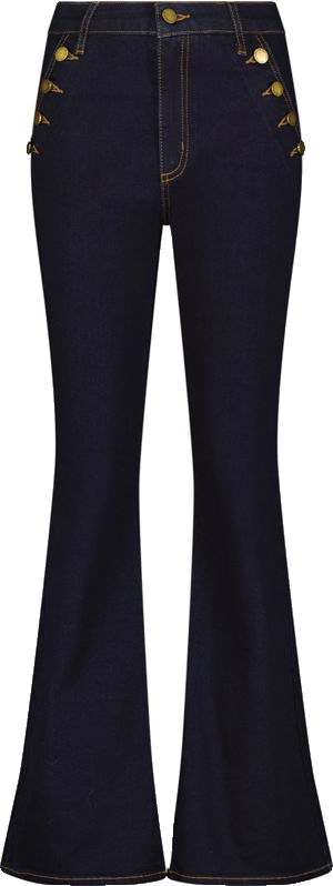 Vintage Indigo Double Button Bootcut Denim