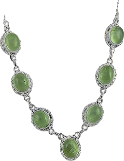 Handcrafted Prehnite and Sterling Silver Necklace