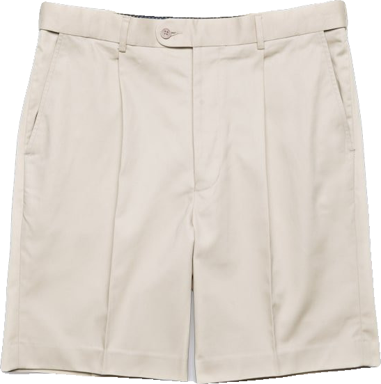 Stone Beige High-Rise Pleated Tailored Shorts
