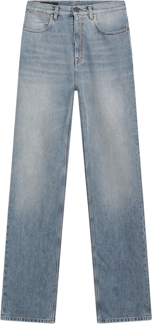 Stone Bleach Wash High-Rise Jeans
