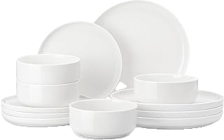 Twelve-Piece White Porcelain Dinnerware Set