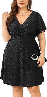 Sequin Embellished Wrap A-Line Mini Dress