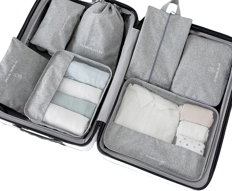 Travel 7-Piece Packing Organizer Set for Luggage