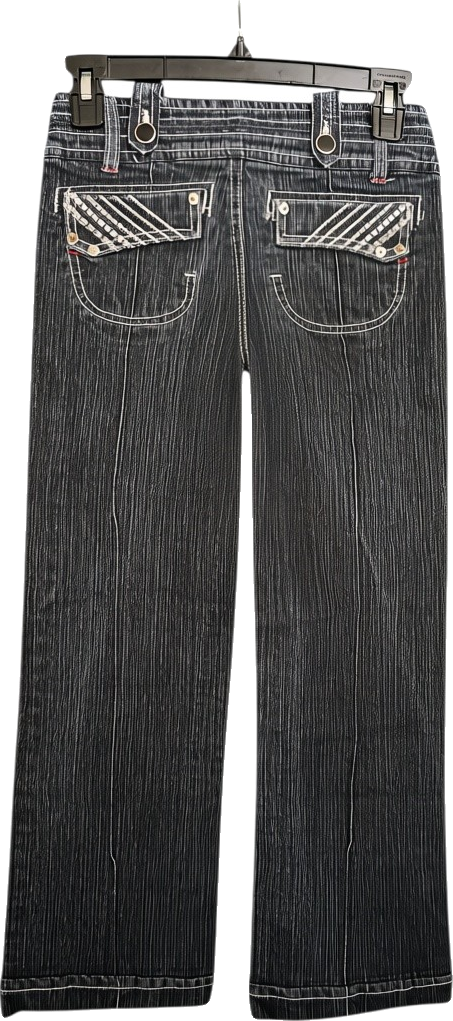 Dark Wash Embellished Straight Leg Denim Jeans