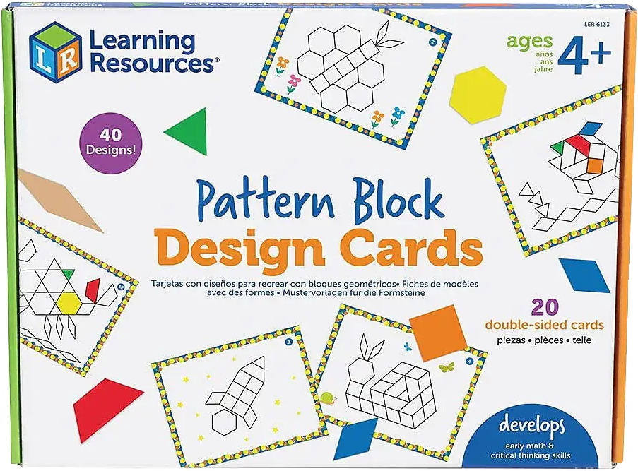 Learning Resources Pattern Block Design Cards Color Recognition STEM Toy Ages 4+