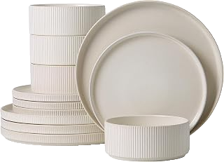 Matte White Stoneware 12-Piece Dinnerware Set