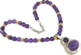 Stunning Traditional Multi-Gemstone 925 Silver Necklace -