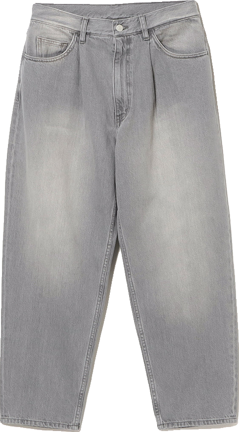 Muted Greige High-Waist Tapered Denim