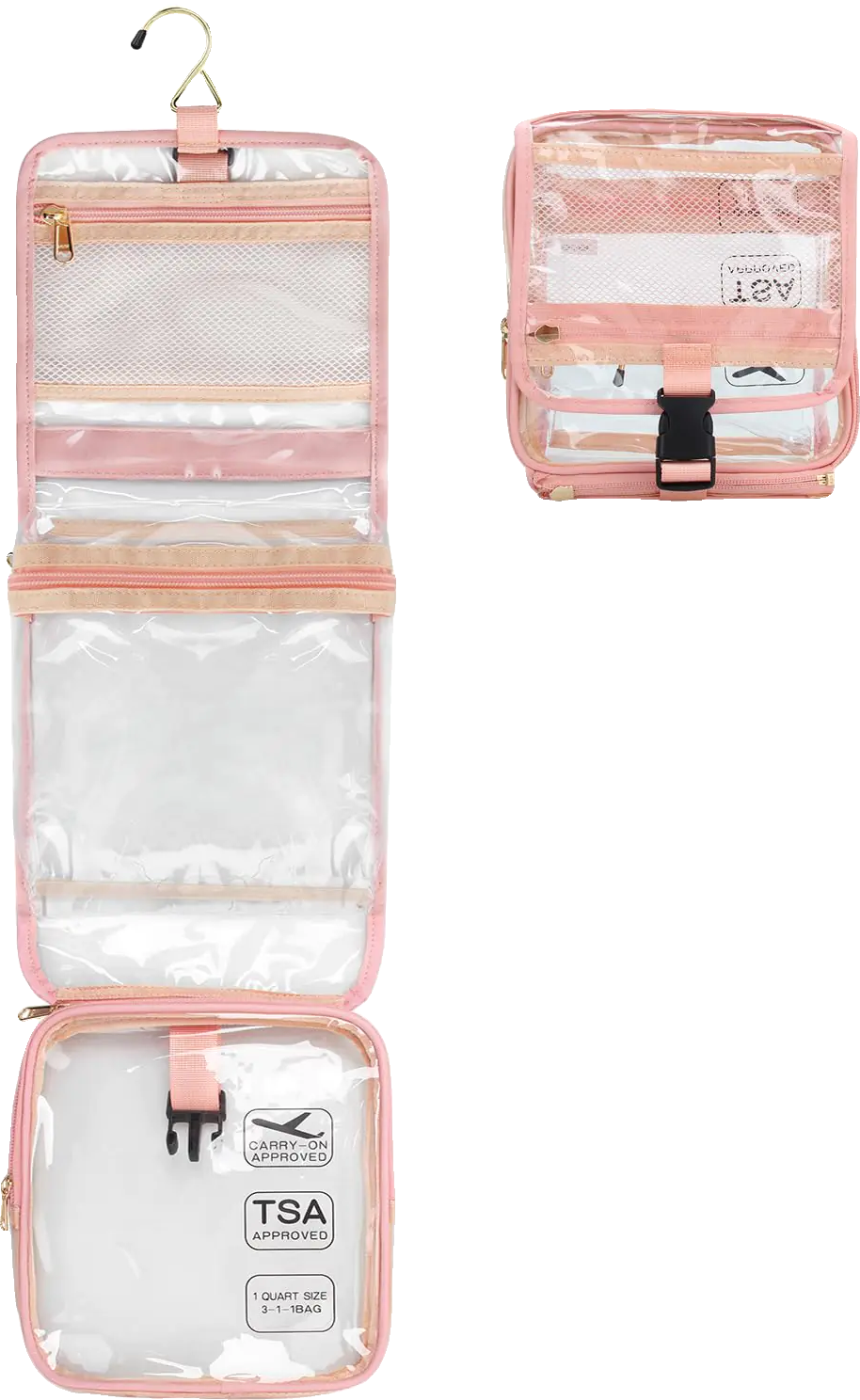 Clear Travel Bag with Tsa Approved Toiletry Bag Hanging Toiletry Bag