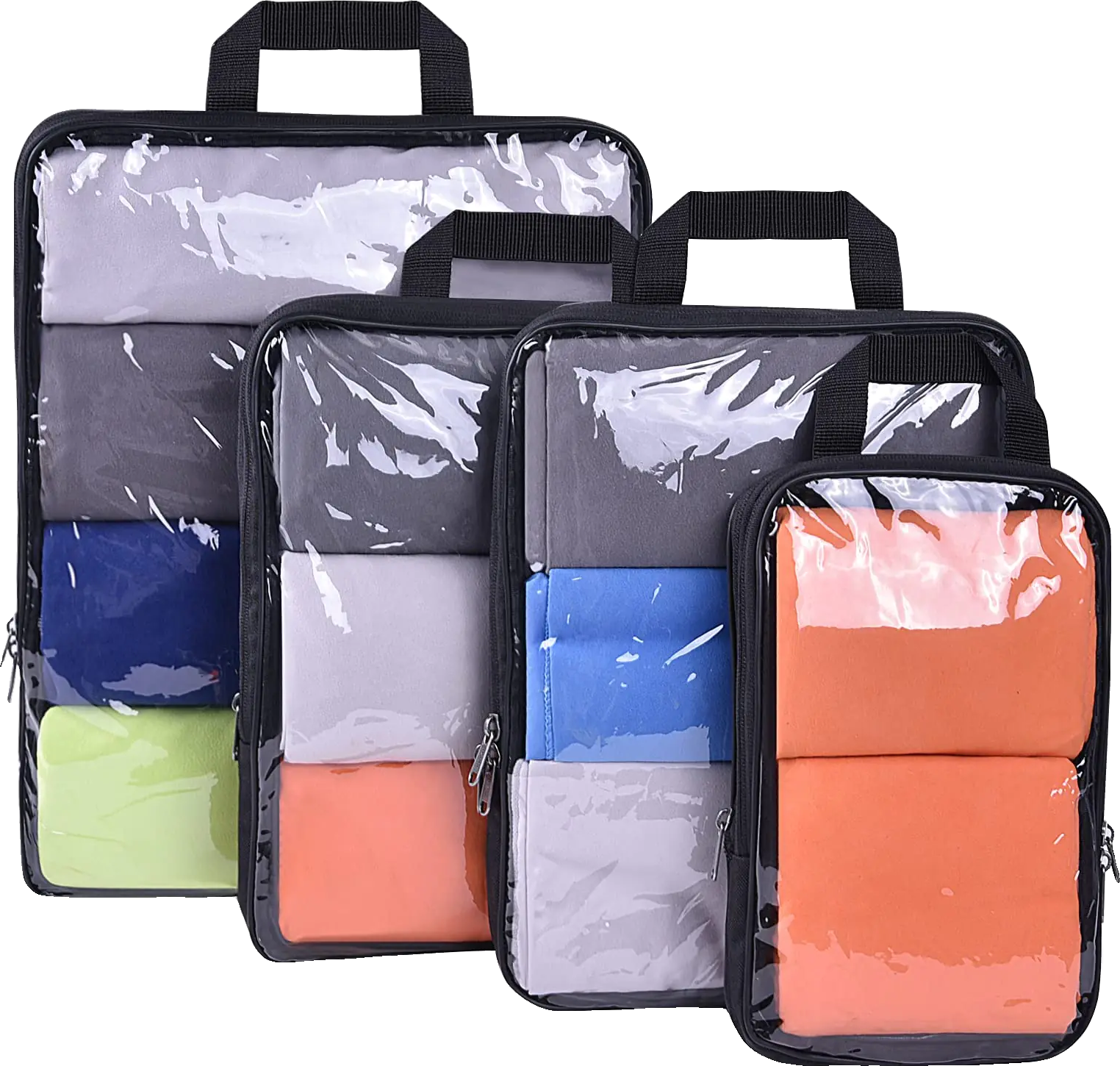 BAGAIL Transparent Compression Packing Cubes Clear and Visible Travel Packing Or
