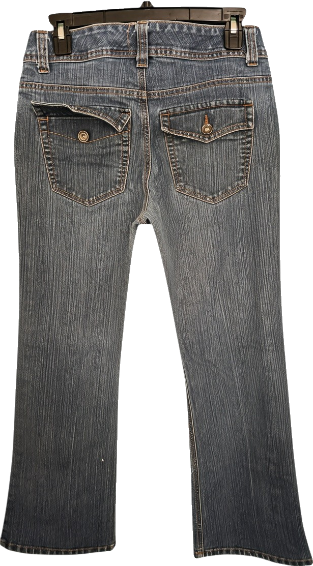 Indigo Wash Low-Rise Flap Pocket Jeans