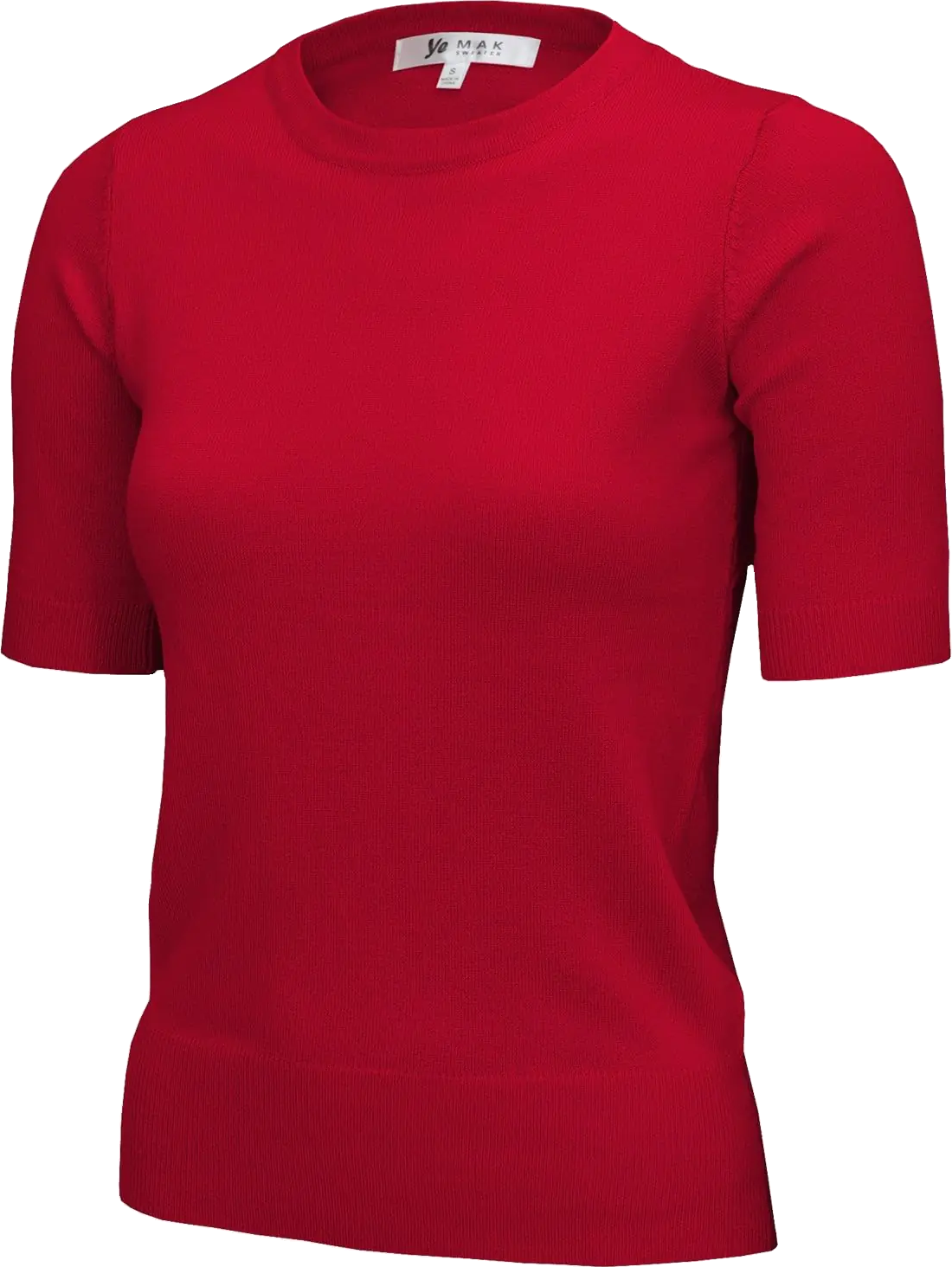YEMAK Womens Knit Sweater Top – Half Sleeve Crewneck Basic Casual Classic Fit Li