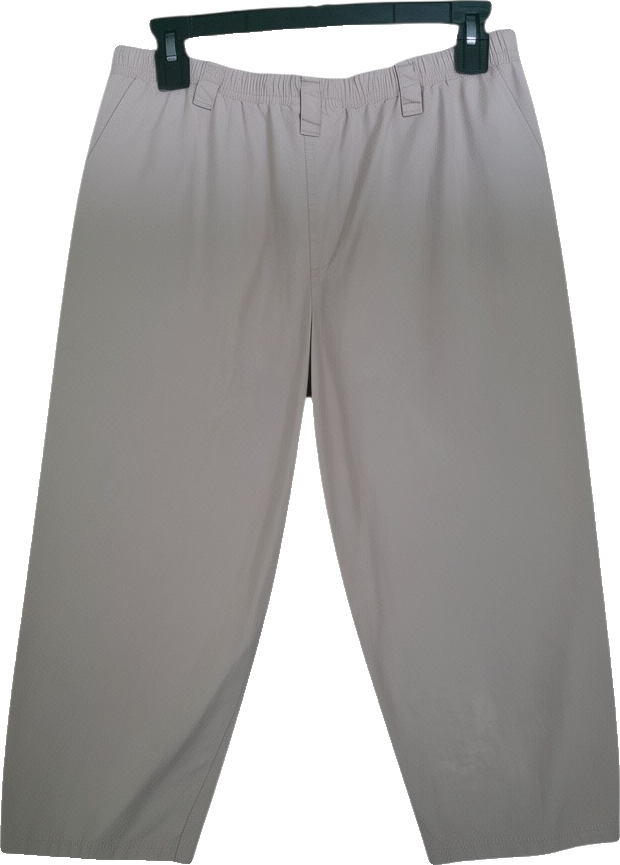 Effortless Taupe Textured Cropped Trousers