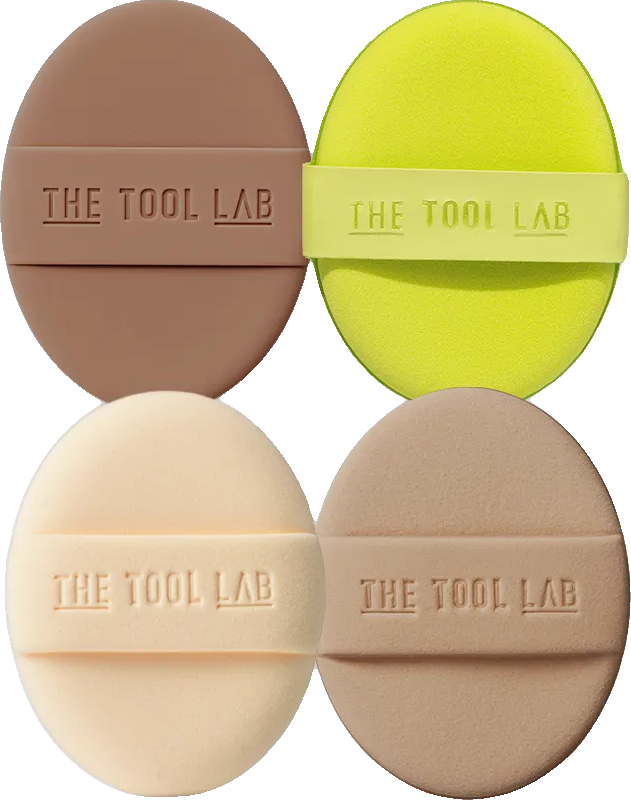 [4types] THE TOOL LAB Long-lasting Puff 2ea Set (Case & Mini Soap Included)1.59 oz.(45g)