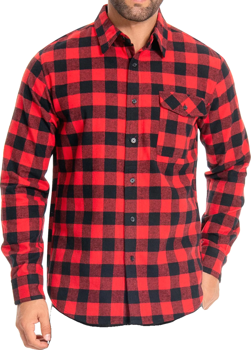 Nutria Mens Flannel Shirt Plaid Long Sleeve Button Down Casual Shirts Brushed 10