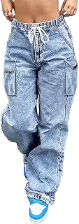 Cargo Jeans For Women Baggy Stretchy Wide