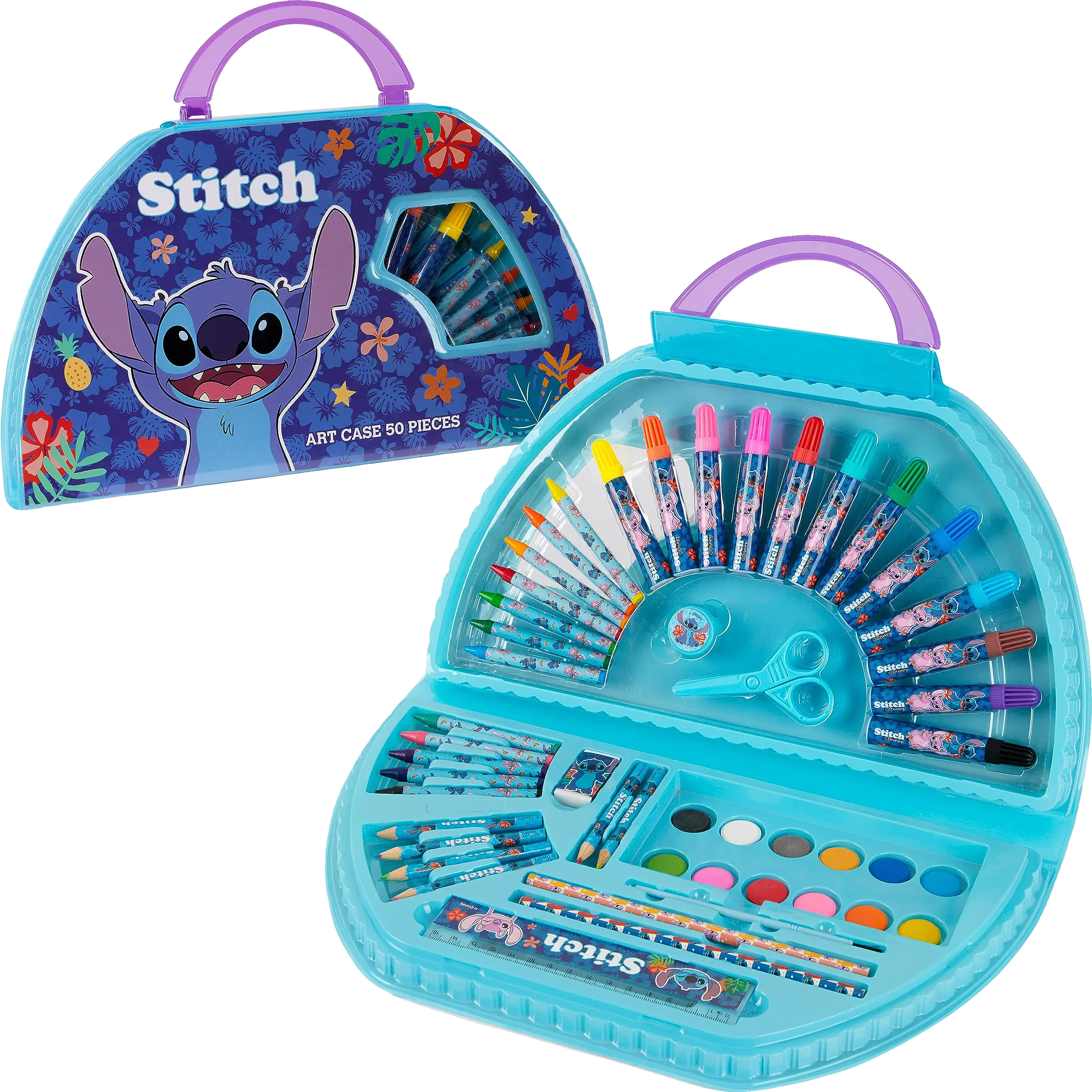 Disney Stitch Kids Art Set 40 Plus Pieces Princess Kids Colouring Sets Paints Co