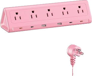 Blush Pink Clamp-On Desktop Power Hub