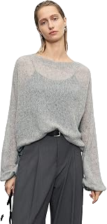 Lightweight Silk Cashmere Crewneck Sweater