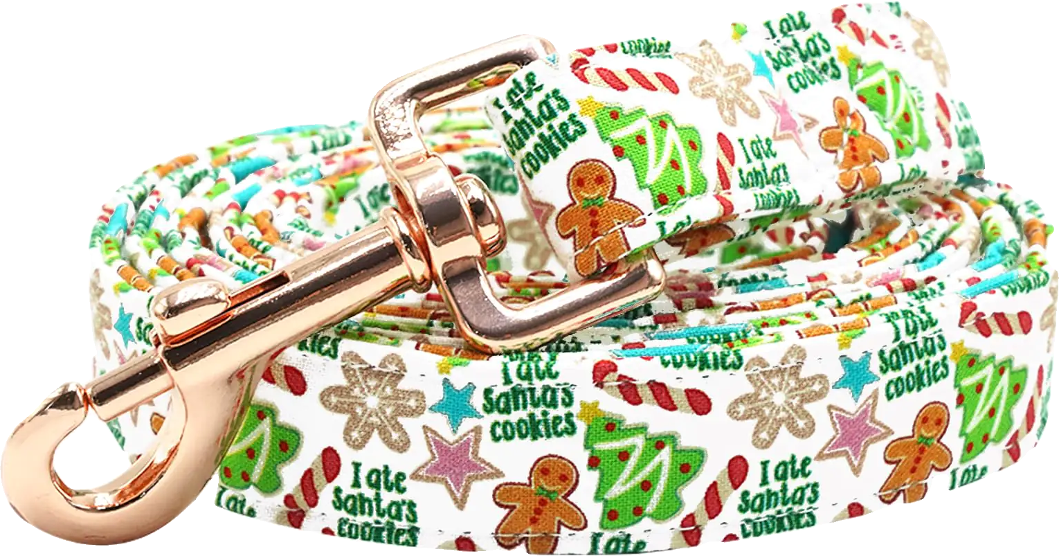 Bobo Rainbow Dog Leash Christmas Dog Leash Holiday Dog Leash Gingerbread Man Pri