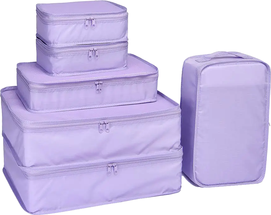 JJ POWER Travel Packing Cubes Luggage Organizers with Shoe Bag (Purple)