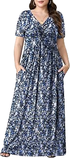 Curvy Flowing Summer Maxi Dress with Pockets