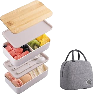 Japanese Bamboo Stackable Bento Box Set