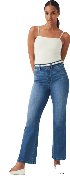 Vintage Contoured Waist Indigo Flare Jeans