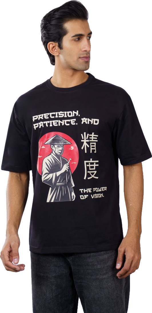 Oversized Faded Anime Graphic Tee