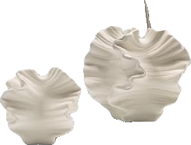 Sculptural Floral Ceramic Vases, Set of Two