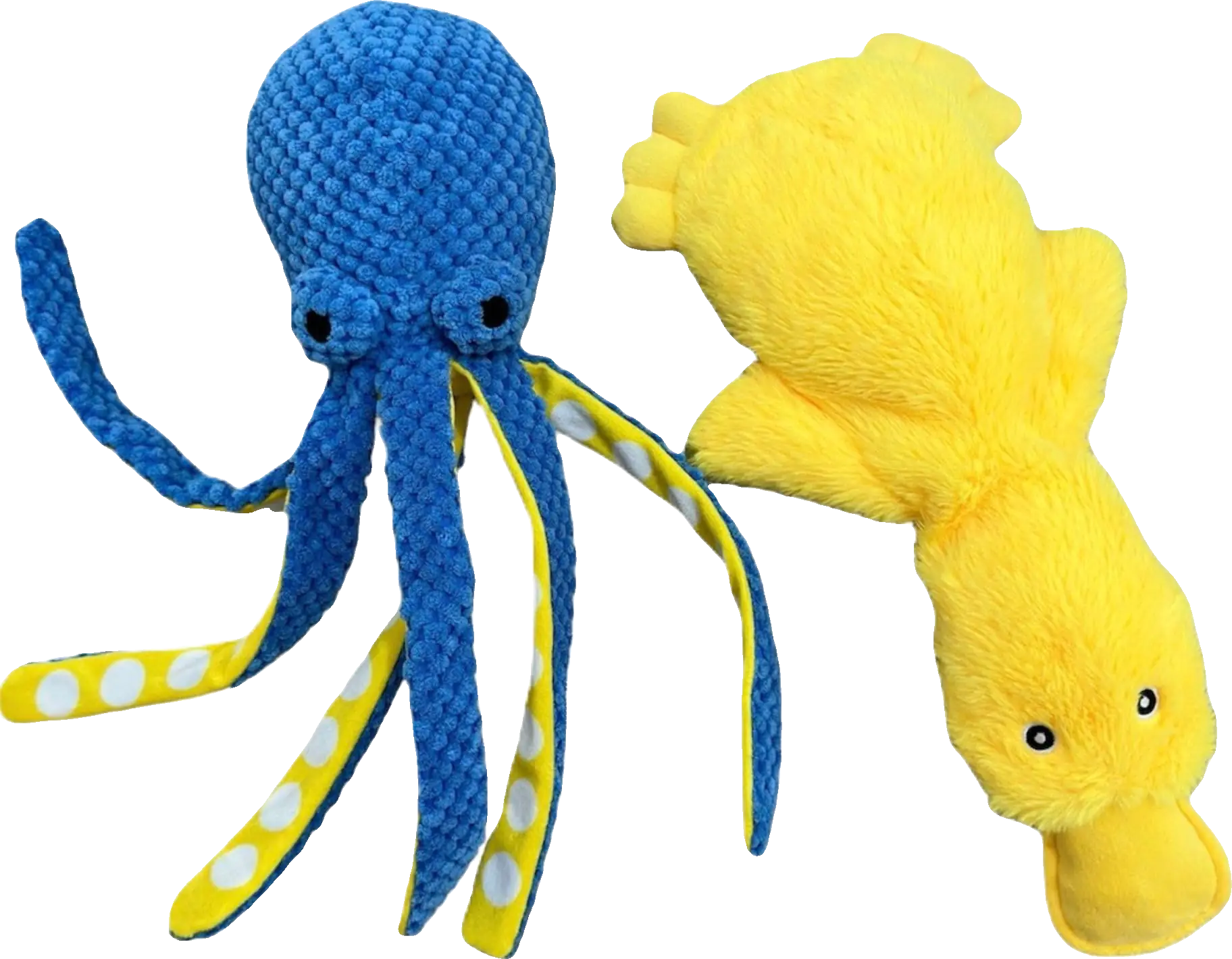 Duck and Octopus Dog Toys - Crinkle Dog Toy Squeaky Dog Toy Plush Dog Toy No Stu