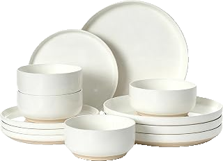 Contemporary Twelve-Piece Ceramic Dinnerware Set