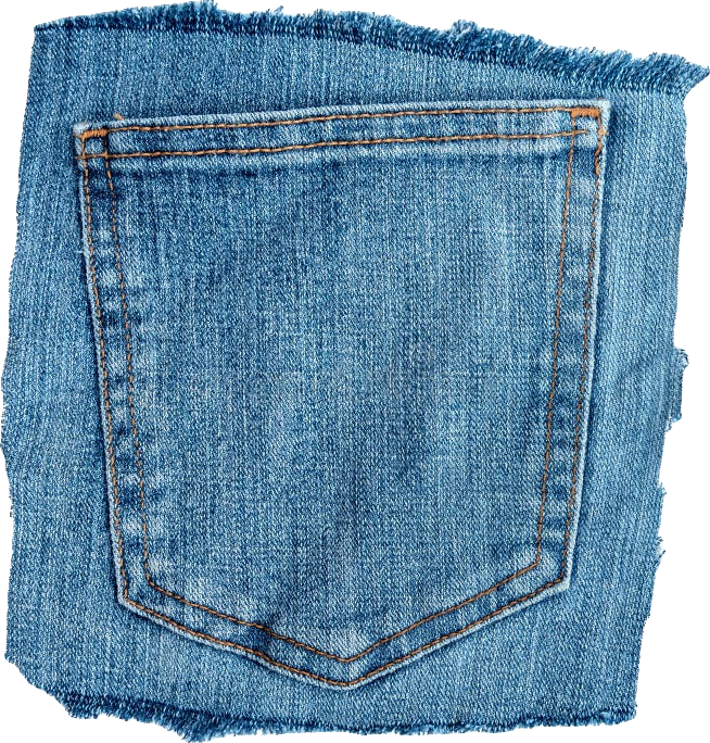 Vertical Washed Denim Flap Pocket Trousers