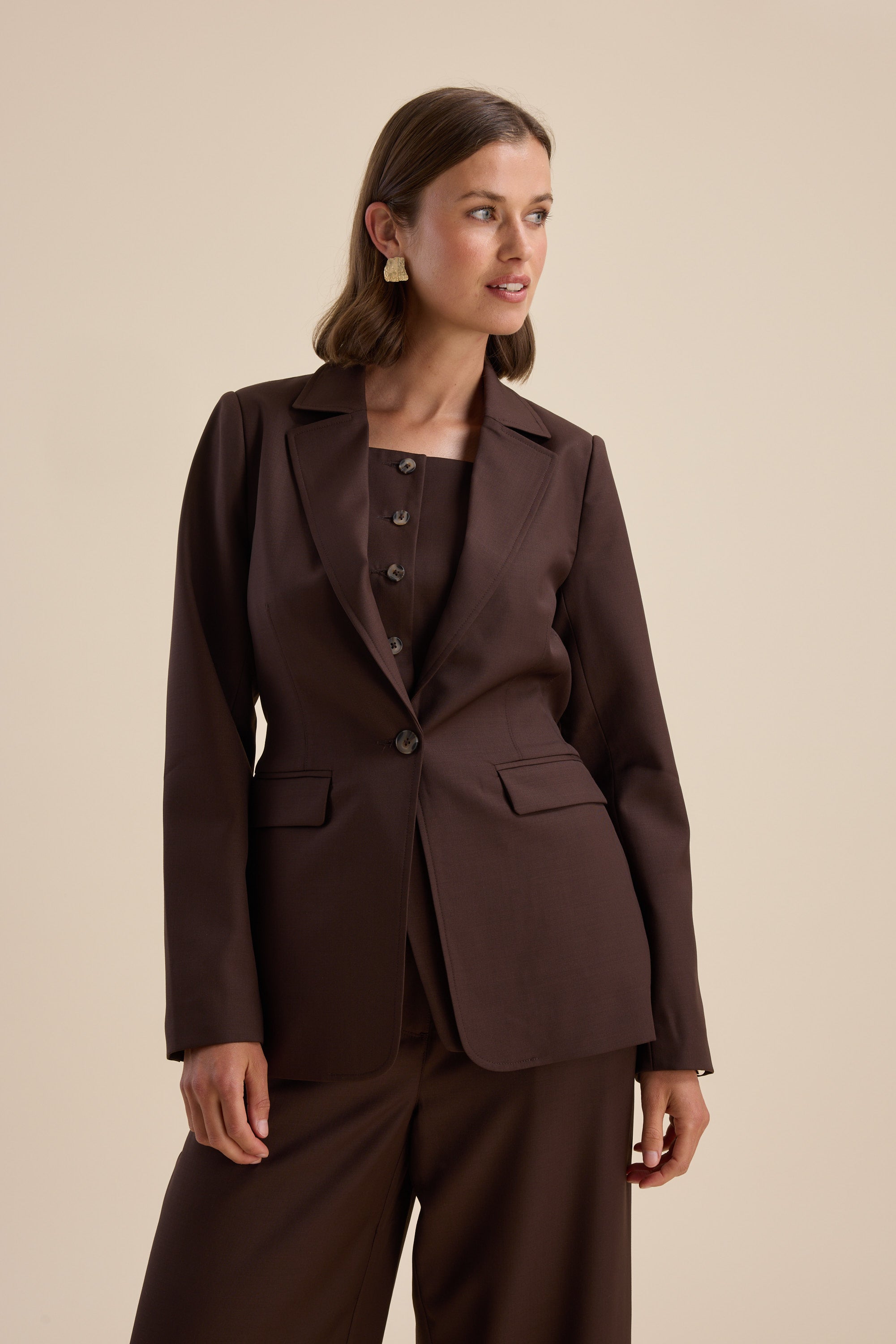Tailored Wool-Blend Blazer