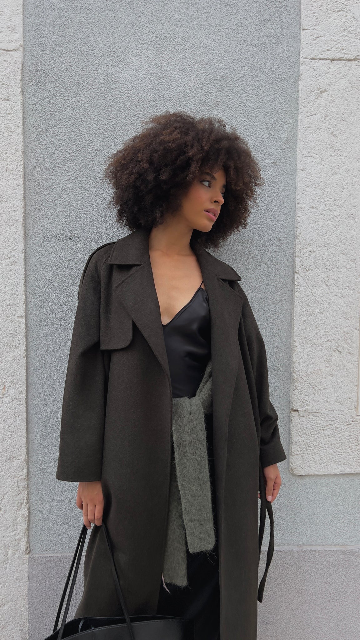 Belted Wool Trench Coat