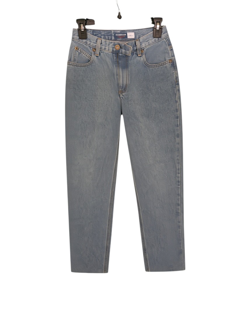 Vintage Stone Wash High-Rise Tapered Denim